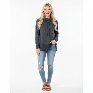 J Jill small petite Blue mock turtleneck pullover